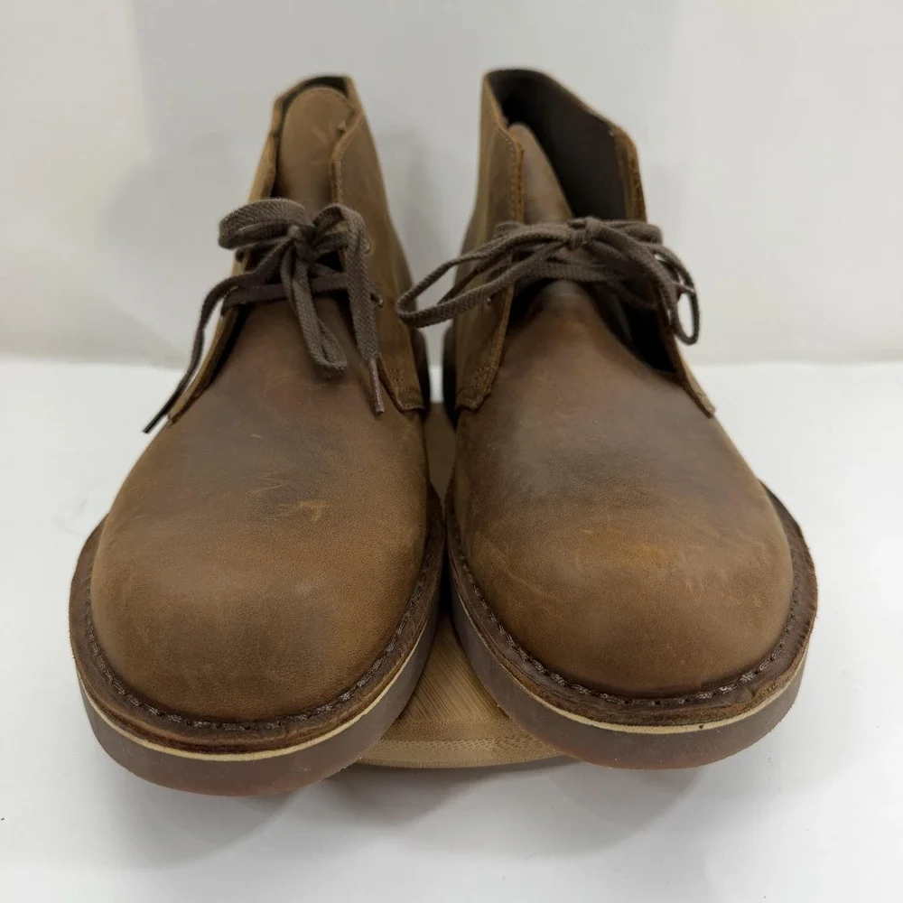 Clarks Boots Mens Size 13M Brown Leather Bushacre 2 Chukka Beeswax Casual